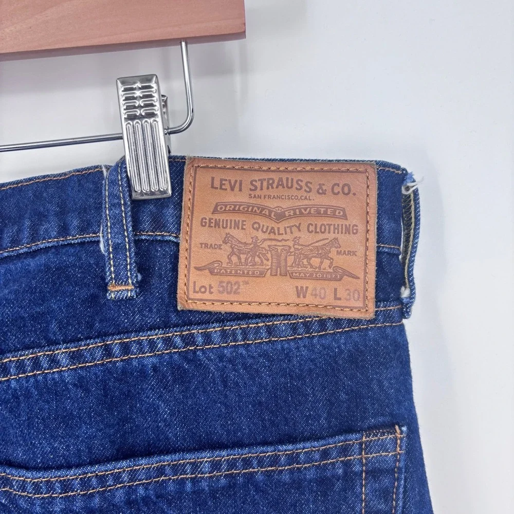 Levi's Premium 502 Selvedge Jeans Mens 39x24 (Tag 40x30)  Cropped Raw Hem *READ